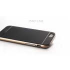 Apple iPhone 6 Plus / 6s Plus „IPAKY“ cieta silikona (TPU) melns apvalks (apmales - zeltā krāsā)