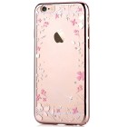 Apple iPhone 6S elegants Devia Crystal Flowers Swarovski dzidrs (caurspīdīgs) zelta plastmasas apvalks ar kristāliem