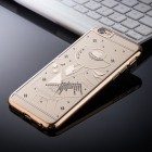 pple iPhone 6S elegants Joyroom Summer Girl dzidrs (caurspīdīgs) zelta plastmasas apvalks ar kristāliem