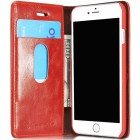 Apple iPhone 7 (iPhone 8) „CaseMe“ solīds atvēramais ādas sarkans maciņš - maks