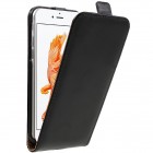 Apple iPhone 7 (iPhone 8) vertikāli atvēramais ādas melns maciņš