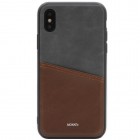 Apple iPhone X (iPhone Xs) „MOKKA“ Svelte brūns, peleks ādas apvalks ar iebūvētu karšu turētāju