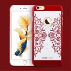 Apple iPhone 6s elegants „JOYROOM“ Flowers balts (sarkana apmales) plastmasas apvalks ar spīduļiem