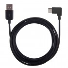 Leņķa USB Type-C melns vads 3 metri