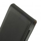 HTC One Mini 2 klasisks ādas vertikāli atvēramais melns futrālis