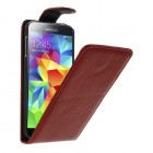 Samsung Galaxy S5 (S5 Neo) klasisks ādas vertikāli atvēramais sarkans futrālis