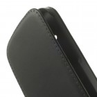 HTC One Mini 2 klasisks ādas vertikāli atvēramais melns futrālis