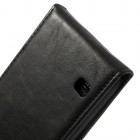 Samsung Galaxy S5 (S5 Neo) klasisks ādas vertikāli atvēramais melns futrālis