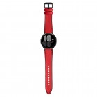 Leather viedā pulksteņa (Samsung Galaxy Watch 4 / 4 Classic) ādas siksniņa - sarkans | Piederumi.lv