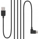 Leņķa USB Type-C melns vads 3 metri