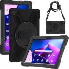 Lenovo Tab M10 10.1" 3 Gen (TB-328XU, TB-328FU) pastiprinātas aizsardzības melns (360°) apvalks, vaciņš