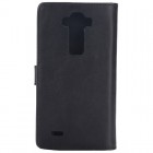 LG G Flex 2 H955 atvēramais ādas melns retro maciņš (maks)