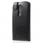 LG G Flex 2 (H955) klasisks ādas vertikāli atvēramais melns maciņš