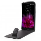 LG G Flex 2 (H955) klasisks ādas vertikāli atvēramais melns maciņš
