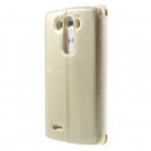 LG G3 D855 (D850, D851) Roar Noble ādas atvēramais zelta maciņš