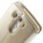 LG G3 D855 (D850, D851) Roar Noble ādas atvēramais zelta maciņš