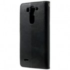 LG G3 S D722 atvēramais melns ādas futrālis - maciņš