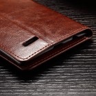LG G4 Stylus (H635) atvēramais ādas brūns maciņš (maks)