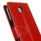 LG K3 (K100) atvēramais ādas sarkans maciņš (maks)