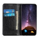 LG K42 melns ādas atvērams maciņš ar magnetu