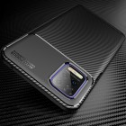 LG K52 „Carbon“ Fiber cieta silikona (TPU) melns apvalks