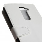 LG K8 (K350N) atvēramais ādas balts maciņš (maks)