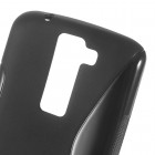 LG K8 (K350N) cieta silikona (TPU) melns apvalks