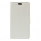 LG L65 atvēramais balts ādas Litchi maciņš
