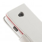 LG L70 D320 atvēramais sarkans ādas Litchi futrālis - maciņš