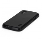 Nexus 4 E960 Jelly Case melns cieta silikona (TPU) futrālis