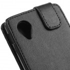 LG Nexus 5 E980 klasisks ādas vertikāli atvēramais melns futrālis
