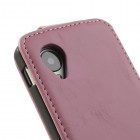LG Nexus 5 E980 klasisks ādas vertikāli atvēramais rozs futrālis