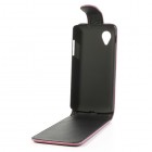 LG Nexus 5 E980 klasisks ādas vertikāli atvēramais rozs futrālis