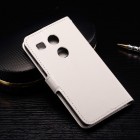 LG Nexus 5X atvēramais ādas balts maciņš (maks)