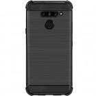 LG Q60 „Imak“ cieta silikona (TPU) melns apvalks 