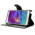 Samsung Galaxy Note 4 (N910) Mercury Sonata atvērams melns ādas futrālis - maciņš