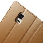Samsung Galaxy Note 4 (N910) Mercury Sonata atvērams gaiši brūns ādas futrālis - maciņš