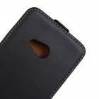 Microsoft Lumia 535 klasisks ādas vertikāli atvēramais melns maciņš