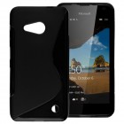 Microsoft Lumia 550 cieta silikona (TPU) melns apvalks