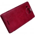 Greznais „Nillkin“ Qin sērijas ādas atvērams sarkans Microsoft Lumia 950 XL maciņš (maks)