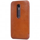 Greznais „Nillkin“ Qin sērijas ādas atvērams brūns Motorola Moto G 3rd (3 Gen) maciņš