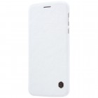 Greznais „Nillkin“ Qin sērijas ādas atvērams balts Motorola Moto Z (Moto Z Droid) maciņš (maks)