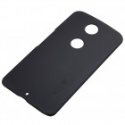Motorola Nexus 6 Nillkin Frosted Shield melns plastmasas apvalks + ekrāna aizsargplēve