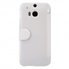 HTC One M8 „Nillkin“ Fresh atvēramais balts ādas futrālis