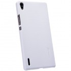 Huawei Ascend P7 Nillkin Frosted Shield balts plastmasas futrālis + ekrāna aizsargplēve