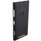 Nokia Lumia 830 Nillkin Frosted Shield melns plastmasas futrālis + ekrāna aizsargplēve