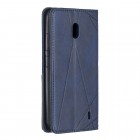 Nokia 2.2 Geometric atvēramais zils maciņš - maks