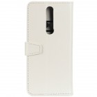 Nokia 2.4 atvēramais ādas balts maciņš, grāmata (maks)