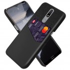 Nokia 2.4 „KSQ“ Shell melns ādas apvalks ar iebūvētu karšu turētāju