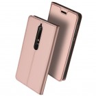 Nokia 6 2018 (Nokia 6.1) „Dux Ducis“ Skin sērijas rozs ādas atvērams maciņš